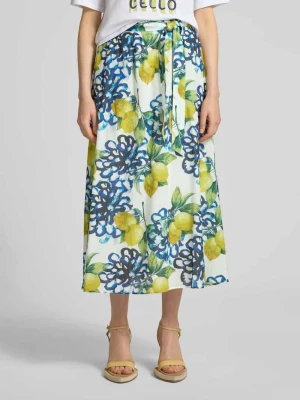 Spódnica midi w kroju regular fit z kwiatowym nadrukiem na całej powierzchni MORE & MORE