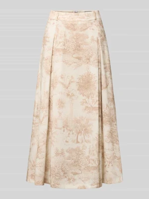 Spódnica midi we wzór na całej powierzchni model 'PALMIRA' SEDUCTIVE