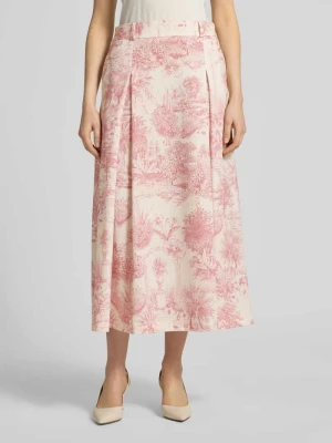 Spódnica midi we wzór na całej powierzchni model 'PALMIRA' SEDUCTIVE