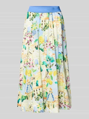 spódnica midi we wzór na całej powierzchni z elastycznym pasem milano italy