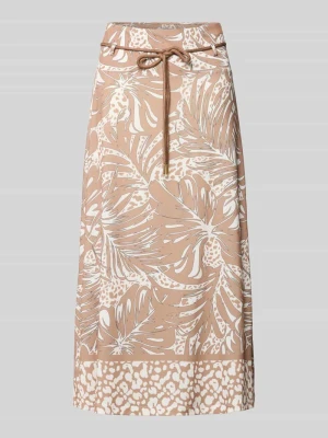 Spódnica midi we wzór na całej powierzchni z wiązanym paskiem MORE & MORE