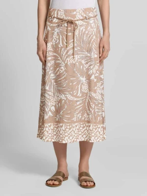 Spódnica midi we wzór na całej powierzchni z wiązanym paskiem MORE & MORE