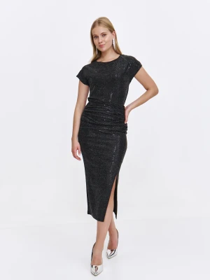 Spódnica midi z błyszczącej tkaniny