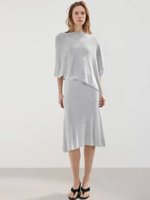 Spódnica midi z cienkiej dzianiny jasnoszary - Kobieta - - MANGO