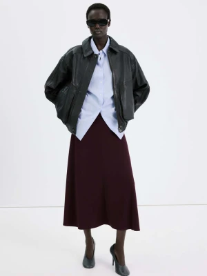 Spódnica midi z cienkiej dzianiny winny - Kobieta - - MANGO