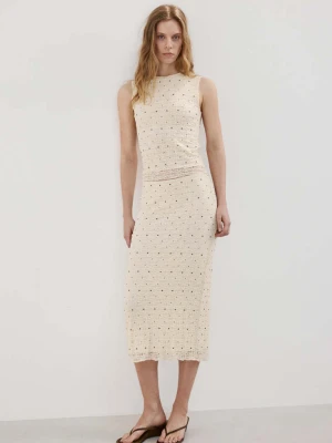 Spódnica midi z ćwiekami kremowy / écru - Kobieta - - MANGO