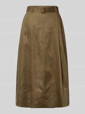 Spódnica midi z czystego lnu Tommy Hilfiger