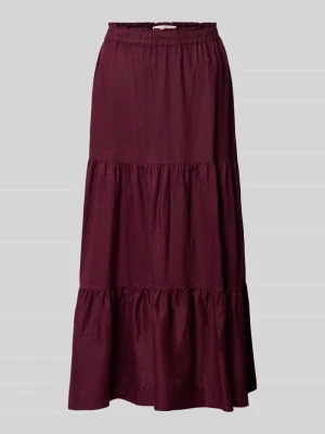 Spódnica midi z czystego lnu z marszczeniami Christian Berg Woman