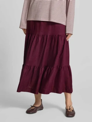 Spódnica midi z czystego lnu z marszczeniami Christian Berg Woman