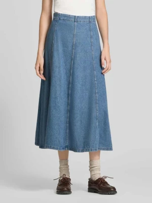 Spódnica midi z czystej bawełny z tkaniny stylizowanej na denim Zero Jasnoniebieski