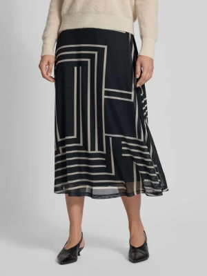 Spódnica midi z geometrycznym nadrukiem na całej powierzchni model ‘Serena’ ZABAIONE