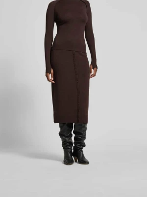 Spódnica midi z imitacji dzianiny Victoria Beckham Ciemnobrązowy