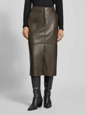 Spódnica midi z imitacji skóry comma