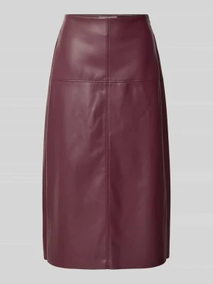 Spódnica midi z imitacji skóry z ozdobnymi szwami Christian Berg Woman Selection