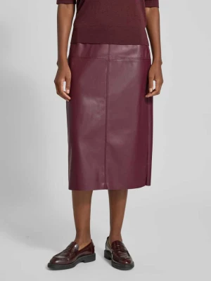 Spódnica midi z imitacji skóry z ozdobnymi szwami Christian Berg Woman Selection