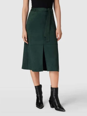 Spódnica midi z imitacji skóry z wiązanym paskiem Zero