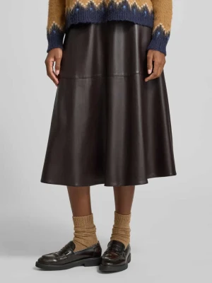 Spódnica midi z imitacji skóry z zamkiem błyskawicznym Oui