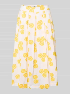 Spódnica midi z kwiatowymi aplikacjami na całej powierzchni Model 'Kylie' 0039 italy