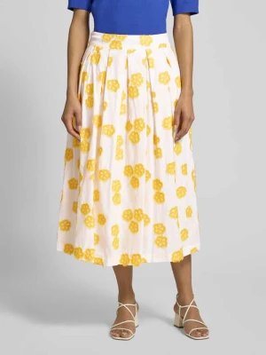 Spódnica midi z kwiatowymi aplikacjami na całej powierzchni Model 'Kylie' 0039 italy