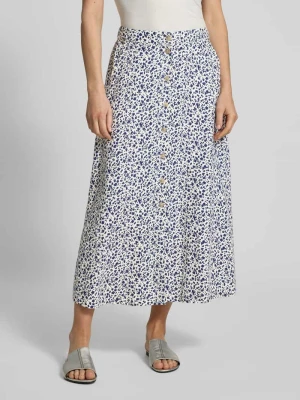 spódnica midi z mieszanka lnu i wiskozy z listwa guzikowa model 'FALAKKA' b.Young