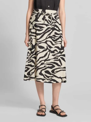 Spódnica midi z mieszanki lnu i wiskozy model 'LINNO' Ichi