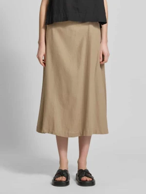 Spódnica midi z mieszanki lnu i wiskozy model 'LINNO' Ichi