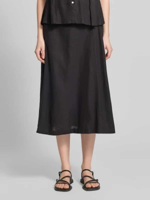 Spódnica midi z mieszanki lnu i wiskozy model 'LINNO' Ichi