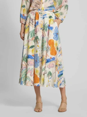 Spódnica midi z mieszanki wiskozy i bawełny z listwą guzikową Smith and Soul