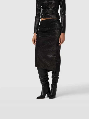 Spódnica midi z ozdobnymi guzikami Paco Rabanne Czarny