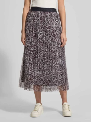 Spódnica midi z plisami i zwierzęcym nadrukiem na całej powierzchni Marc Cain