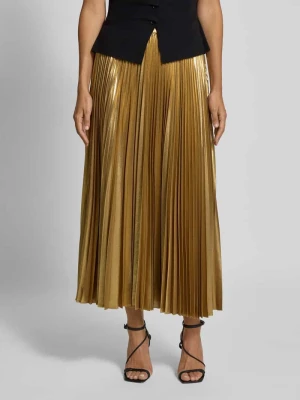 Spódnica midi z plisami model ‘VANETTA’ Lauren Ralph Lauren Złoty