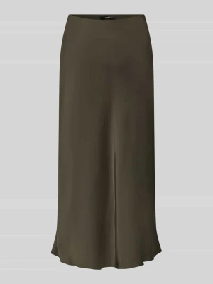 Spódnica midi z satyny model 'Odini' Someday Oliwkowy