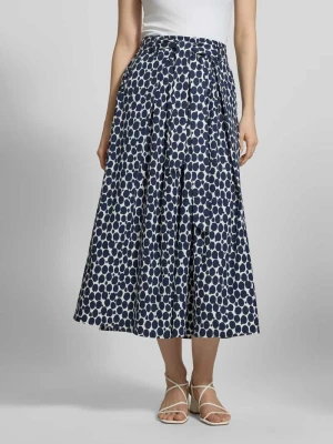 Spódnica midi ze wzorem na całej powierzchni i elastycznym pasem MORE & MORE