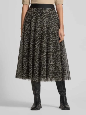 Spódnica midi ze zwierzęcym nadrukiem na całej powierzchni Zero