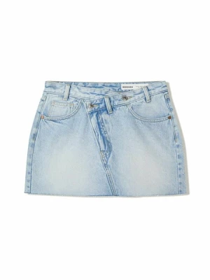 Spódnica mini Bershka jasnoniebieski denim