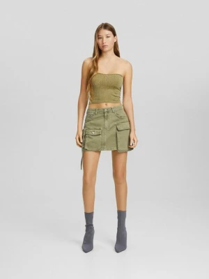 Spódnica mini Bershka khaki