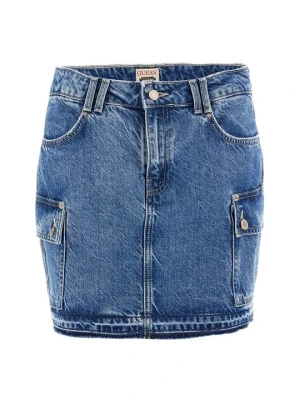 Spódnica mini Guess niebieski