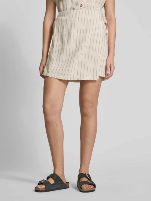 Spódnica mini kopertowa o lekko rozkloszowanym kroju model ‘PIA’ Pieces Beżowy