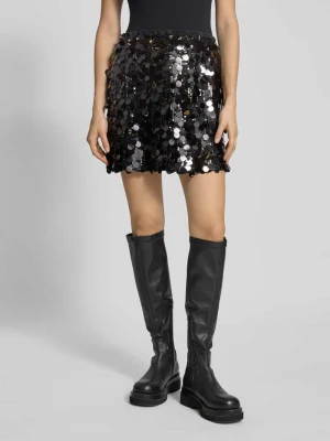 Spódnica mini o dopasowanym kroju z cekinowym obszyciem model ‘MALOU’ Pieces