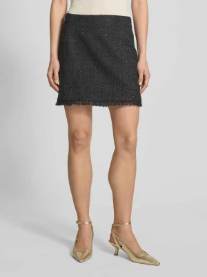 Spódnica mini o dopasowanym kroju z nieobszytym dołem Vero Moda Czarny