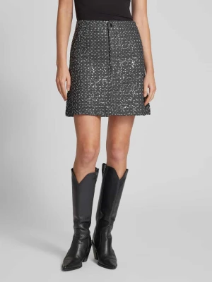 Spódnica mini o kroju regular fit z cekinowym obszyciem model ‘ROBERTA’ Pieces