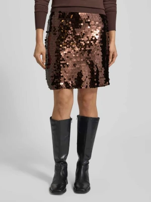 Spódnica mini o kroju regular fit z cekinowym obszyciem na całej powierzchni model ‘Tacca’ b.Young