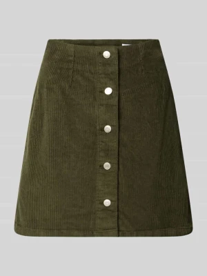 spódnica mini o kroju regular fit z mieszanki bawełny model 'ETTA' Vero Moda Ciemnozielony