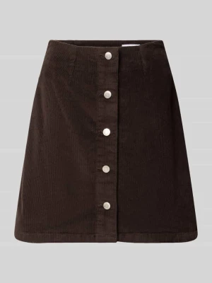 spódnica mini o kroju regular fit z mieszanki bawełny model 'ETTA' Vero Moda Czekoladowy
