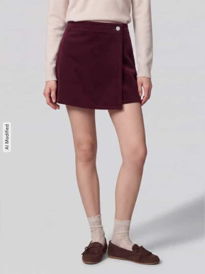 spódnica mini o kroju regular fit z mieszanki bawełny model 'ZEVA' Only Bordowy