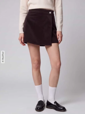spódnica mini o kroju regular fit z mieszanki bawełny model 'ZEVA' Only Czekoladowy