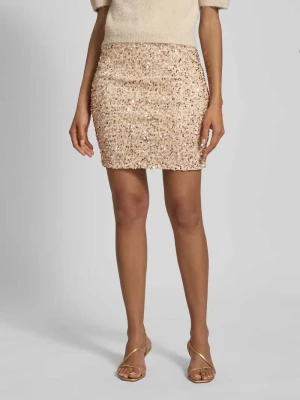Spódnica mini o lekko rozkloszowanym kroju z cekinowym obszyciem model ‘BELLA’ Vero Moda