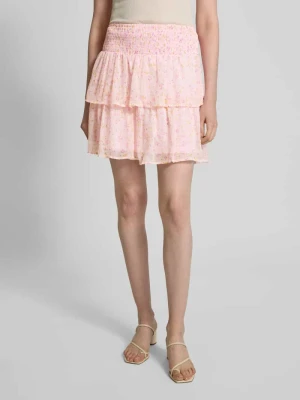 Spódnica mini o rozkloszowanym kroju ze wzorem na całej powierzchni model ‘SMILLA’ Vero Moda