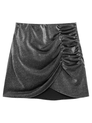 Spódnica mini PULL&BEAR metaliczna czerń