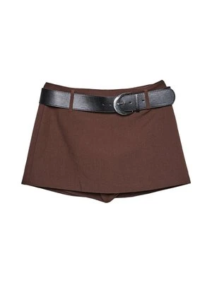 Spódnica mini Stradivarius ciemnobrązowy